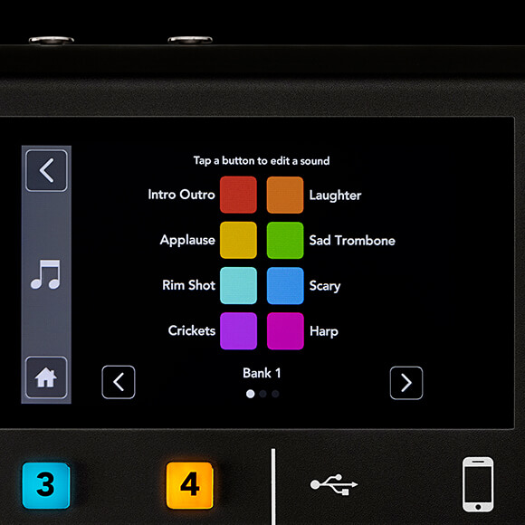 RØDECaster Pro Sound Pads Bank 1 menu