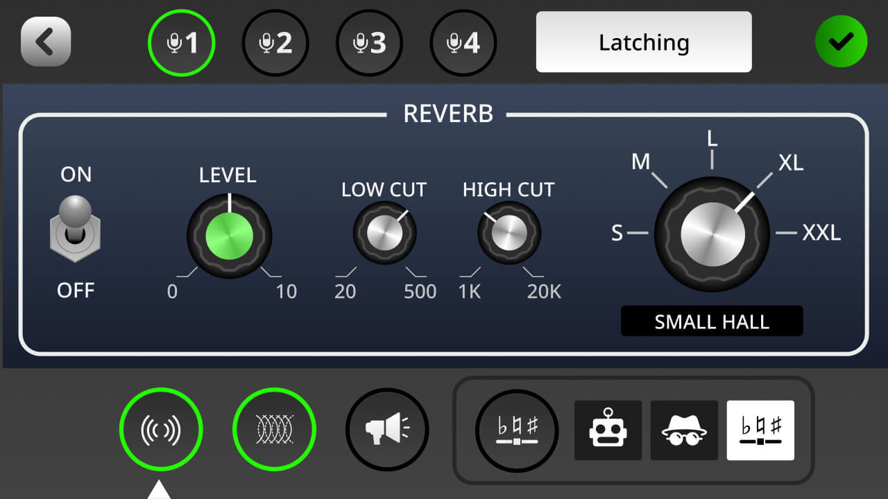 RØDECaster Pro II reverb setup screen