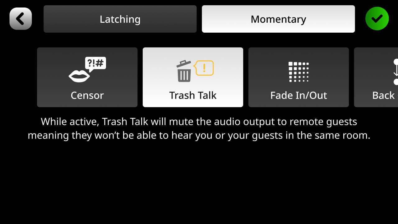 RØDECaster Pro II screen showing Trash Talk mode enabled