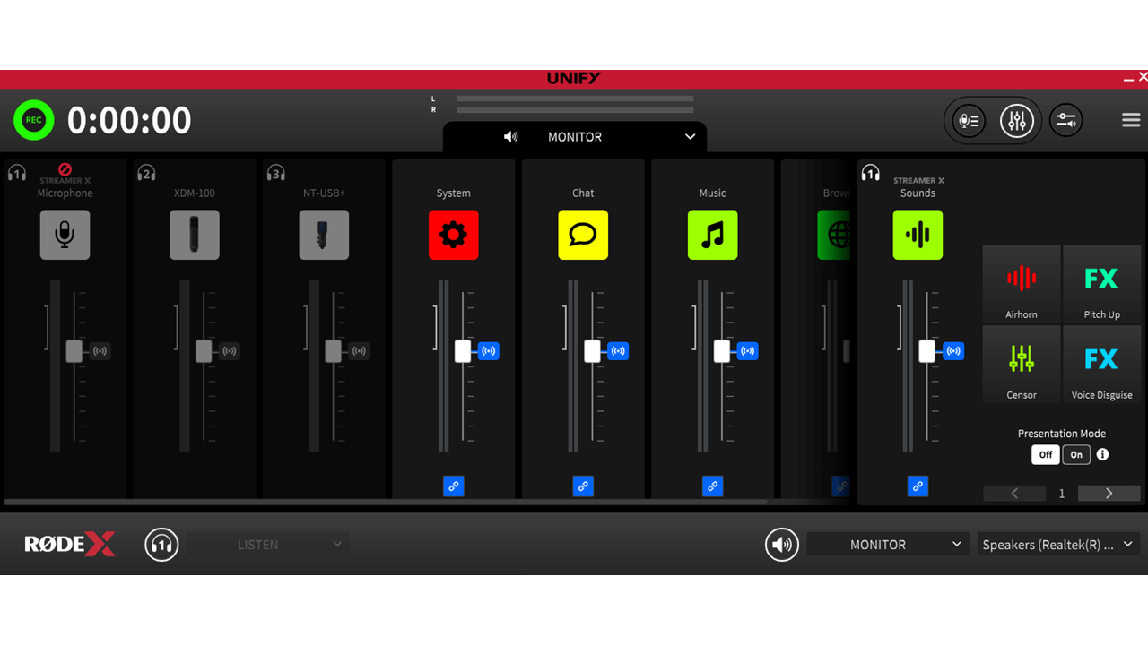 Selecting the monitor source in UNIFY