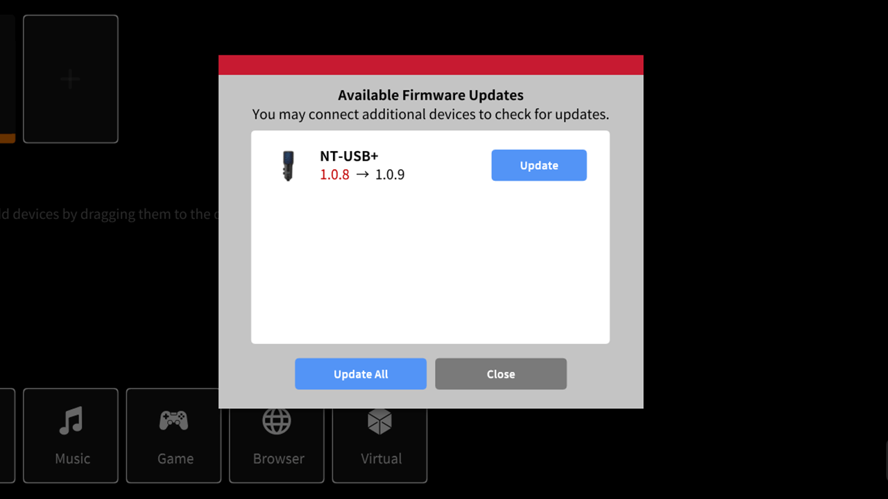 NT-USB+ firmware update via UNIFY